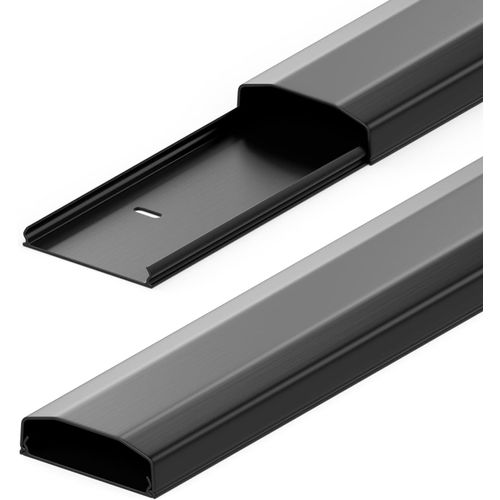 KYAOAYO-Conduit De Cble Goulotte De Distribution Universal Cblage Facile De Cbles Et Fils Pvc De Grande Qualit Longueur 100Cm Largeur 6Cm Hauteur 2Cm - Noir