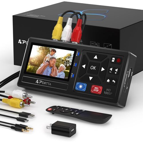 KYAOAYO-Convertisseur Vhs Vers Numrique, Numerisation Cassette Video Avec Tlcommande, Rca To Hdmi Converter Compatible Avec Vhs, Vcr, Dvr, Dvd, Hi8, Mini Dv, Cassette Tape, Gaming Consoles