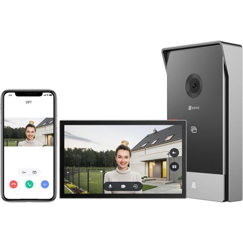 Kyaoayo-Cp7 2k Visiophone Connect Interphone Vido, 7 Pouces Moniteur Tactile, Unlock  Distance, 2 Fils, Detection Humaine, Option Rfid, Audio Bidirectionnel, Vision Nocturne, tanche, Wifi Bi-Band
