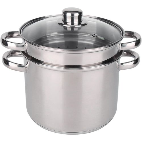 Kyaoayo-Cu Ur  Ptes Inox 29,5 X 21,5 X 24,5 Cm En Acier Inoxydable, Couvercle En Verre, Triple Fond Diffuseur, Compatible Tous Feux Et Induction, Ustensile De Cuisine De Haute Qualit