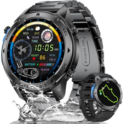 Kyaoayo-Dm2 Montre Connecte Homme Avec Gps/Boussole/Baromtre, Pression/Altimtre, 1,43