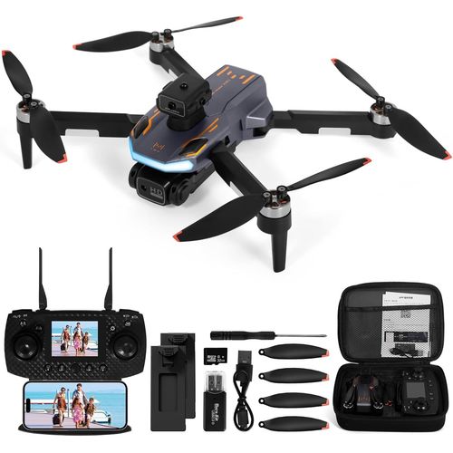 Kyaoayo-Drone Avec Camera, Moteur Sans Balais Fpv Drone Avec cran 2.4 Inch Adulte, Auto-Hover, Contrle Gestuel, 32gb Sd Card With Card Reader, One-Key Start For Beginner, Nol Cadeau Dcoration