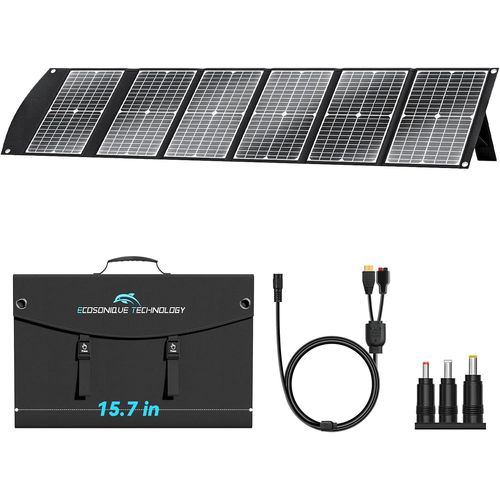 KYAOAYO-Ecosonique Chargeur De Panneau Solaire Portable Pliable 100 W Charge Rapide Avec Usb-C Pd3.0 Usb-A Qc3.0 Dc 20 V Poids Lger Avec Support Pour Le Camping Power Station Gnrateur Solaire Tl