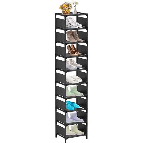 Kyaoayo-tagre  Chaussures Verticale  10 Niveaux, Grande Et troite, conom De L'espace Pour Porte D'entre, Petit Espace, Paire Simple, tagre  Chaussures Robuste (10 Niveaux) (Noir)