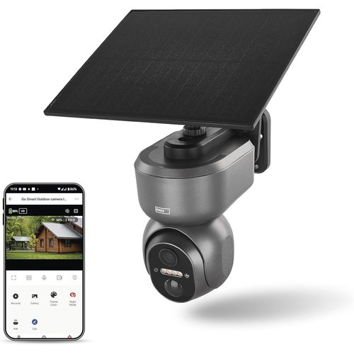 Kyaoayo-Gosmart Camra De Surveillance Intelligente D'extrieur  Camra Ip Rotative 3 Mp 4g/Lte & Application  Dtection De Mouvement, Vision Nocturne, Batterie De Panneau Solaire  Compatible Goog