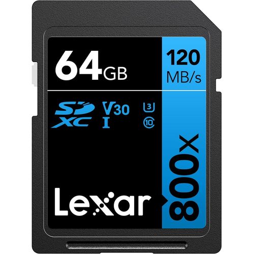 KYAOAYO-High-Performance 800X Carte Sd 64 Go, Carte Memoire Sdxc Uhs-I, Jusqu' 120 Mo/S En Lecture (Lsd0800064G-Bnnag Bleu