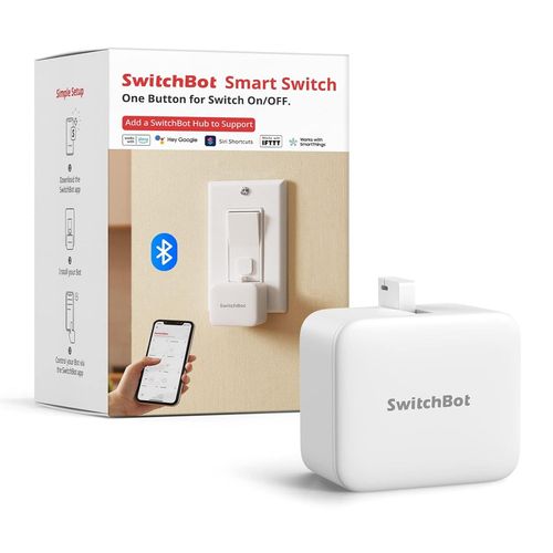 KYAOAYO-Interrupteur Intelligent Bluetooth - Petit Robot D'Interrupteur Avec App Contrle Et Minuteur Programmable, Ajouter Hub Pour Le Rendre Compatible Avec Alexa Et Google Home (Blanc)