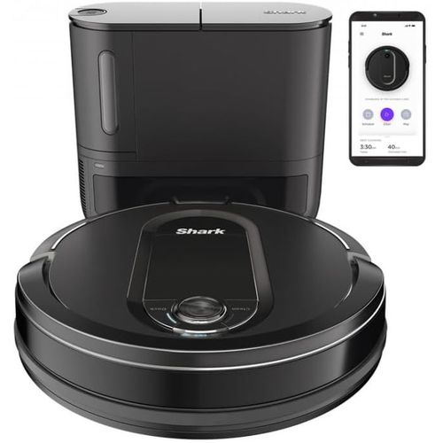 Kyaoayo-Iq Aspirateur Robot Auto-Vidant, Jusqu' 90 Minutes D'autonomie, Station De Vidage, Convient  Tous Les Types De Tapis Et Sols Durs, Commandes Manuelles Et Application Connecte, Noir, Rv1000