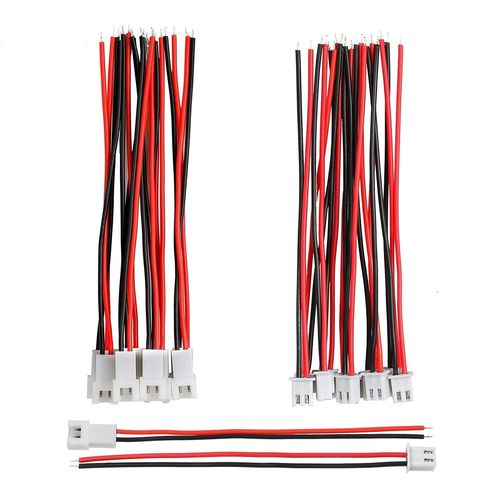 Kyaoayo-Jst Xh 2.54mm 2 Broches Connecteur Mle Et Femelle Avec Cble Fil lectrique 10 Cm 22 Awg Isol Au Silicone, Lot De 40