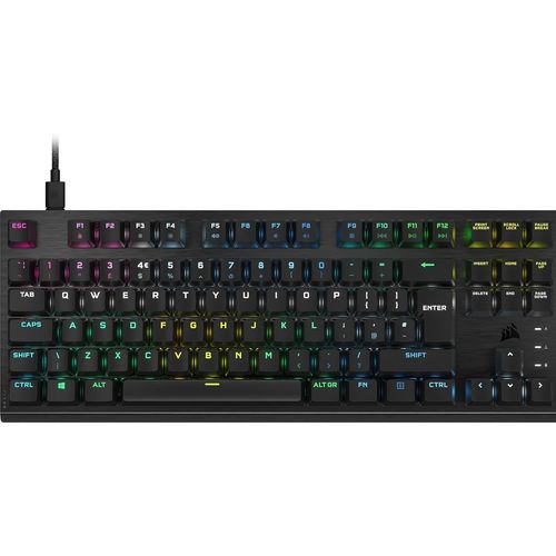 Kyaoayo-K60 Pro Tkl Rgb Tenkeyless Optique-Mcanique Clavier Gaming Filaire - Commutateurs Linaires Opx - Touches En Polycarbonate - Compatible Icue - Qwerty Uk - Pc, Mac, Xbox - Noir