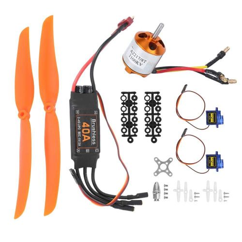 KYAOAYO-Kit D'Alimentation D'Avion Rc, Moteur Brushless 1100Kv 40A Esc Sg90 9G Servo 1060 Hlice Compatible Avec Avion Rc(Moteur 1100Kv + Esc 40A + Servo 9G + Hlice 1060)