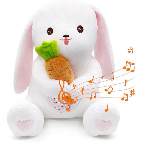Kyaoayo-Lapin Doudou Clin Nuit Paisible GarantiePeluche Veilleuse Bb Musicale Et LumineuseVeilleuse Doudou Bruit Blanc BbAvec Dtection Des PleursCadeau Naissance Fille Et Garon Nouveau N