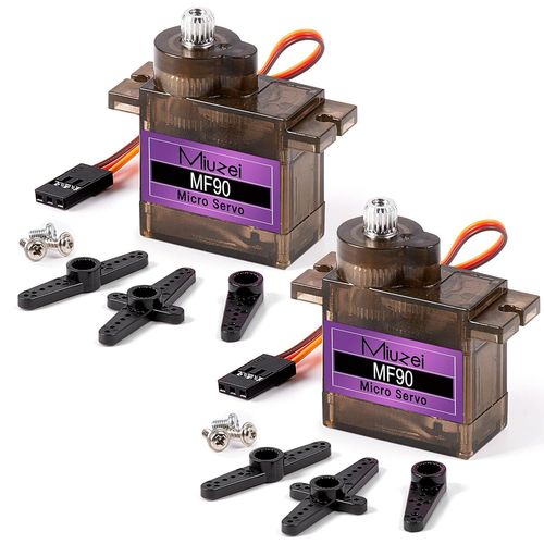 KYAOAYO-Lot De 2 Mini Moteurs Servo Avec Engrenage En Mtal Pour Hlicoptre Rc, Bateau Volant, Voiture 1/10 1/8, Robot, Ailes Fixes, Hlicoptres Compatibles Avec La Programmation Arduino