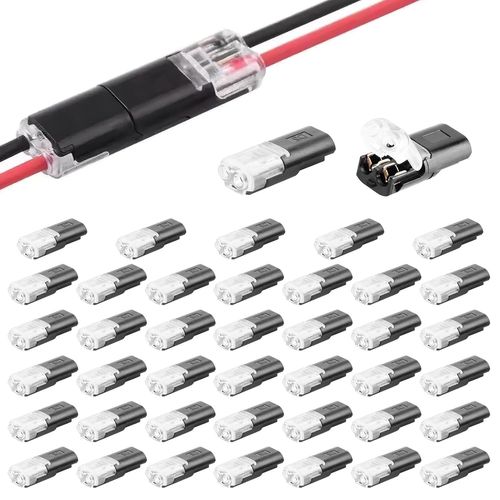 Kyaoayo-Lot De 40 Connecteurs De Cble De Voiture tanches - 2 Broches - Connecteur 12 V - Connecteur De Cble  2 Broches - Pour Cble 18-22 Awg - Sertis Rapide - Connecteur De Cble tanche  La