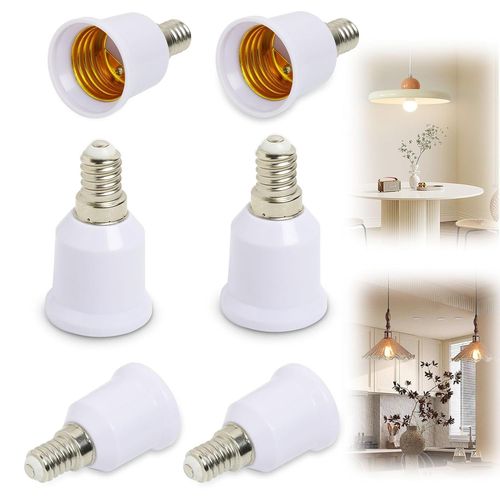 Kyaoayo-Lot De 6 Adaptateurs De Douille E14 Vers E27, Convertisseur Pratique Pour Ampoules Led Incandescentes Halognes, Adaptateur De Culot Douille E14 Vers E27, Facile  Util R