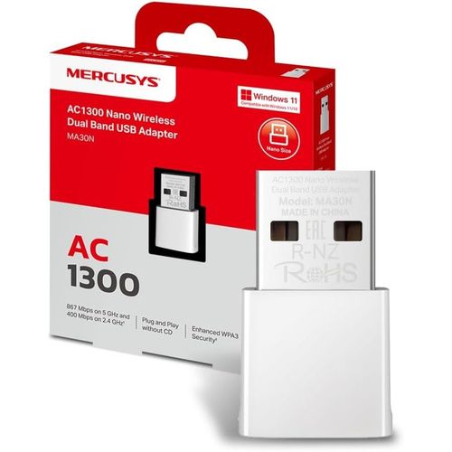 KYAOAYO-Ma30N Tp-Link Cl Wifi Ac1300Mbps,Adaptateur Wifi Usb, Carte Rseau, Nano Carte, Double Bande, Cl Wifi Pour Pc, Carte Wifi Pour Pc, Dongle Wifi Bi-Bande, Compatible Avec Windows 11/10