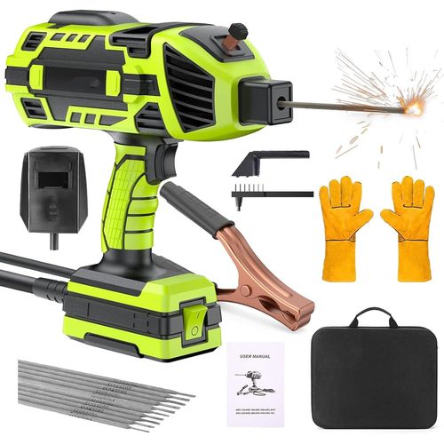 KYAOAYO-Machine  Souder Soudeur  L'Arc Portatif Avec Onduleur Kit Pistolet De Soudage Portable 6 Variable Current Adjustment Avec 10 Baguettes (2.5-3.2Mm), Gants De Travail