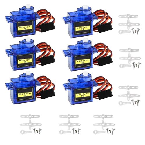 KYAOAYO-Micro Moteur 9G Pour Robot Radiocommand/Marche, Hlicoptre, Bateau, Avion, Hlicoptre, Contrle Avec Cble, Compatible, Mini Modlisme Pour Arduino (6 Pices)