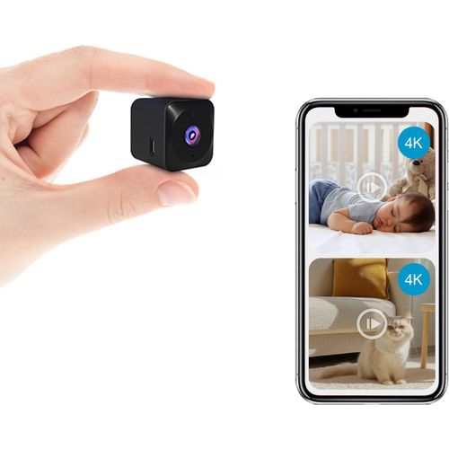 Kyaoayo-Mini Camra De Surveillance 4k Wi-Fi (2,4 Ghz) Avec Batterie  Dtecteur De Mouvement/Vision Nocturne/Stockage Cloud/Application