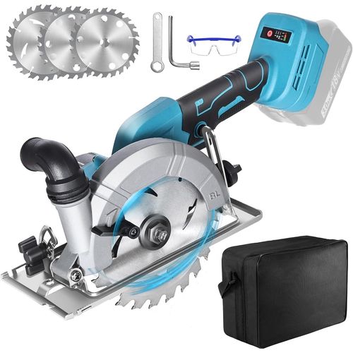 Kyaoayo-Mini Scie Circulaire Electriques Compatible Avec Mmaki-Ta 18v Batterie, Scie Circulaire Sans Fil  Angle Et Profondeur Rglables, 4500rpm Petite Scie Circulaire Avec 3 Lames (Sans Batterie)