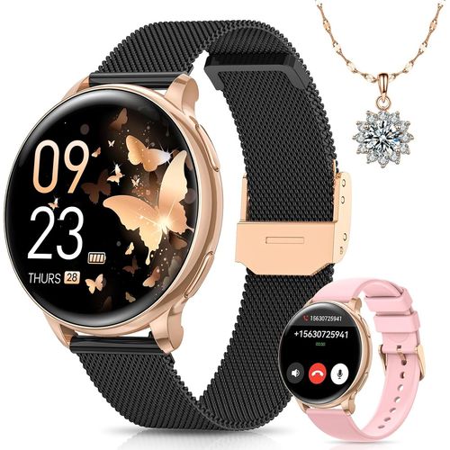 Kyaoayo-Montre Connecte Femme Avec Appel Bluetooth, 1.27
