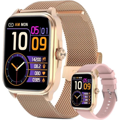 Kyaoayo-Montre Connecte Femme Homme Avec Appel Bluetooth, 1,91 Amoled 5atm Smartwatch Homme Avec 100+ Modes Sportifs Tracker D'activit, Sommeil, Spo2, Smart Watch Pour Ios Android (Dor)