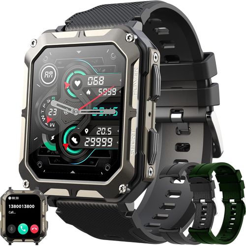 Kyaoayo-Montre Connecte Homme Avec Appel Bluetooth 5.0/Numrotation, Smartwatch Compatible Samsung Huawei Xiaomi Android Ios Podometre Etanche Ip68 Gps Partag 123 Modes Sport Cardiofrequencemetre (