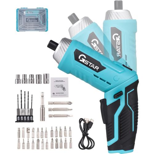 Kyaoayo-Perceuse Visseuse Sans Fil 3nm Avec 41 Accessoires, Tournevis Electrique Sans Fil 1500mah 3.6v Visseuse Devisseuse Sans Fil Avec Lampe Led, 2 Sens Rotation