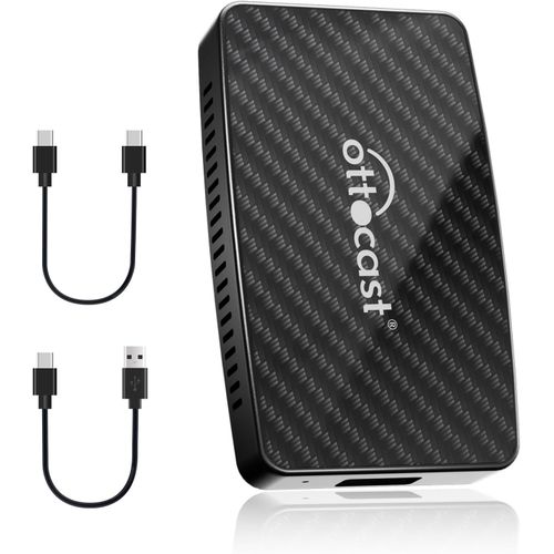 KYAOAYO-Play2Video Pro  Adaptateur 2En1 Carplay Et Android Auto Sans Fil Prinstall Avec Youtube, Netflix & Prime Video, Android12.0, WiFi 5Ghz, Pr Usb Jusqu 128Go  Plug & Play