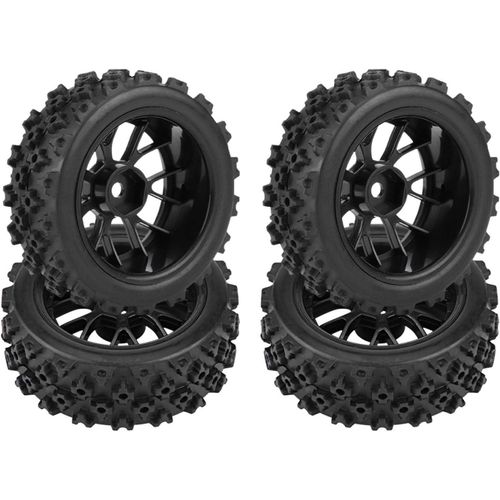 KYAOAYO-Pneus De Remplacement, 4 Pices/Ensemble Jante De Roue De Pneu En Caoutchouc De Pneu De Vhicule Tout-Terrain De Course Pour Hsp Redcat Dpasser La Voiture Rc Traxxas Tamiya i 1/10(Noir)
