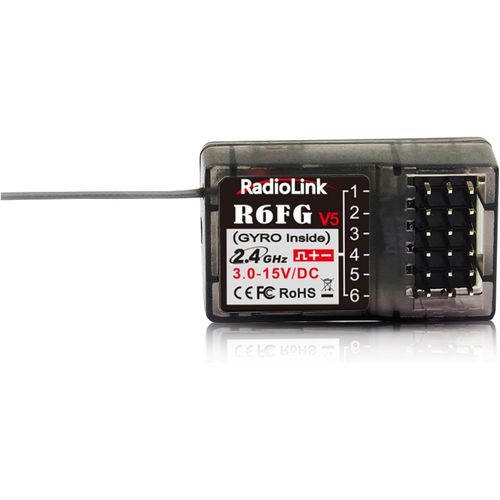 Kyaoayo-R6fg Rcepteur Rc 2,4 Ghz Gyro-Intgr 6 Canaux Grande Porte Jusqu' 400 M Compatible Avec Rc6gs V3/Rc4gs V3/T8fb/T8s/Rc8x/T16d/T12d
