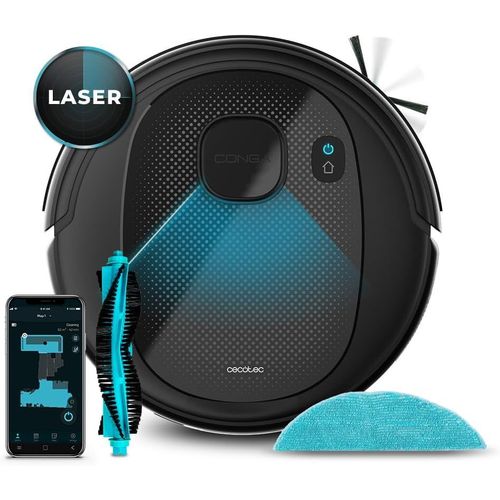 KYAOAYO-Robot Aspirador Conga 7490 Eternal Genesis. Tecnologa Lser, Limpieza 4 En 1, Potencia De Succin De 3000 Pa, Autonoma 110 Min, Cepillo Multifuncin, Control App, Mopa De Fregado