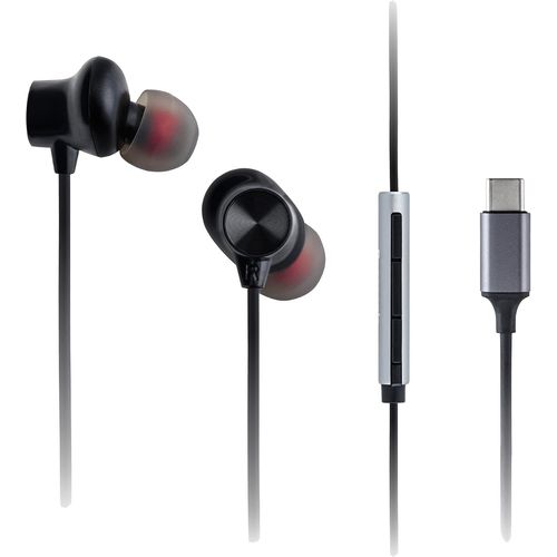 KYAOAYO-Rp-Tcm225Bdek Usb-C couteurs Intra-Auriculaires, Casque Filaire Avec Micro Et Tlcommande Intgrs, Basses Puissantes, Ajustement Personnalisable, Cble De 1,2 M, Noir