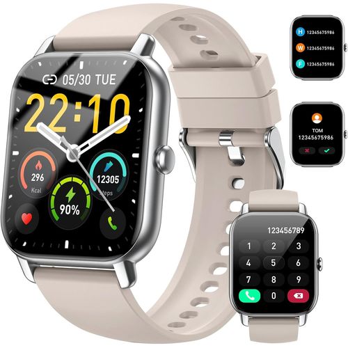 Kyaoayo-Smartwatch Pour Homme, Femme, Appels Bluetooth, Montre Podomtre, Android, Ios, Compatible Avec La Montre De Sport, Moniteur De Frquence Cardiaque, tanche, Ip68, Notifications Whatsapp