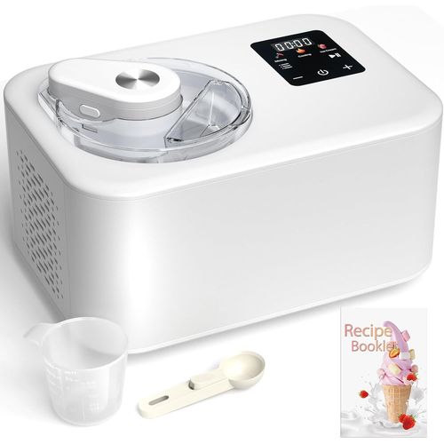 KYAOAYO-Sorbetiere Turbine A Glace Avec Compresseur Sorbetire Electrique 1,2L Machine A Glace Et Sorbetires Pas De Pr-Conglation Ecran Lcd Machine A Creme Glacee Maintien Du Froid Recipe