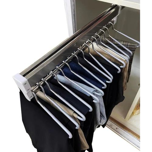 Kyaoayo-Support Tringle Penderie Extensible Avec 2 Rails Coulissants, Tringle De Placard Coulissante Rglable De 30  80 Cm, Porte-Vtements Sur Rail De Garde-Robe, Porteuse De 25kg