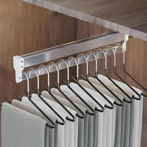 Kyaoayo-Support Tringle Penderie Tringle  Vtements Extensible Avec 2 Rails Coulissants, Tringle De Placard Coulissante Rglable De 30  80 Cm, Porte-Vtements Sur Rail De Garde-Robe, Porteuse De 25