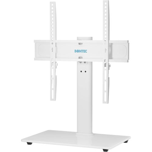 KYAOAYO-Support Tv Sur Pied Tv Universel Pivotant Pour Tlvisions De 26  55 Pouces Lcd/Led/Plasma Hauteur Rglable Avec Base En Verre Tremp De 8 Mm - Charge imal 45Kg Vesa 400X400 Mm, Blanc