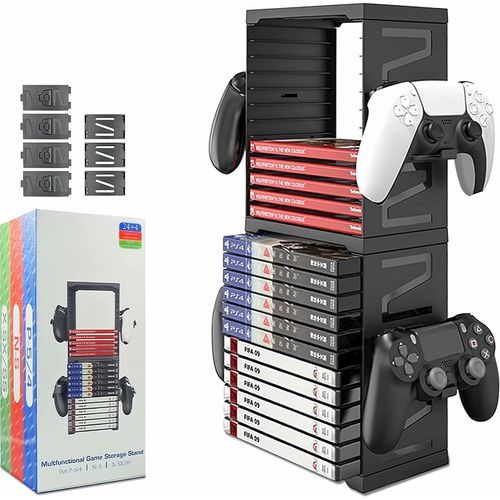 Kyaoayo-Tour De Rangement Pour Jeux Vido, Support De Disque De Jeu, 24 Cd De Jeu Pour Jeux Ps5/Ps4/Xbox Series X/Xbox One/Nintendo Switch, Noir , Mode