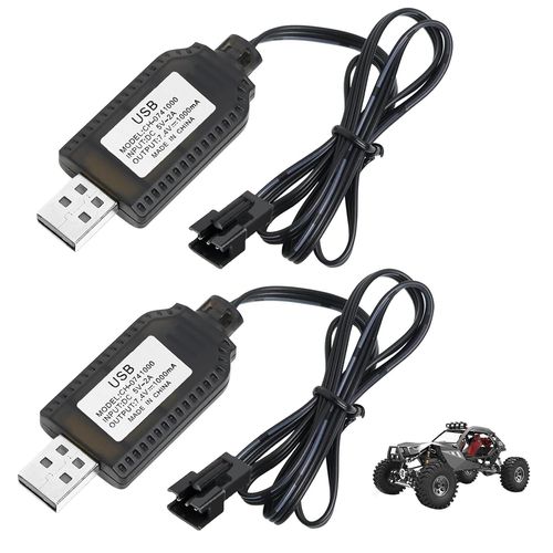 Kyaoayo-Usb Chargeur Cble Rc Universel Avec Connecteur Sm-3p Plug Pour 2s 7.4v Lipo Batterie, Compatible Avec Voiture, Bateau, Drone, Avions Rc Et Autres Jouets Tlcommands