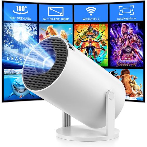 KYAOAYO-Vidoprojecteur, Upgraded 1080P Fhd Mini Projecteur Avec Wifi 6 Bluetooth 5.2, Correction Trapzodale, Portable Projecteur Avec Android Os 11 Et 180 Rotation, Home Cinma, Pour Pc/Lap/Stick