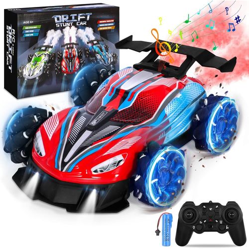 KYAOAYO-Voiture Tlcommande 1:16, Rotation  360 , Voiture Tlcommande  4 Roues Motrices 2.4Ghz Avec Lumires Musique Brume De Pulvrisation Pour Garons Et Filles 4 5 6 7 8 9 Ans