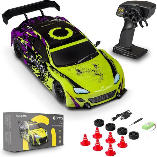 Kyaoayo-X-Drifty Voiture Tlcommande Pour Enfants 3+, Voiture De Drift 1:16, 20 Km/H, Porte Jusqu 80 M, 4wd, 2 Batteries 500 Mah, Jeu De Roues, Jeu Dobstacles, Autocollants