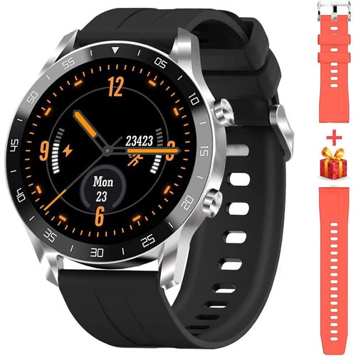 Kyaoayo-X1 Montre Connecte Pour Homme - Ronde - cran Tactile Complet - tanche - 5atm - Avec Cardiofrquencemtre - Moniteur De Sommeil - Podomtre - Tracker D'activit Pour Ios Et Android