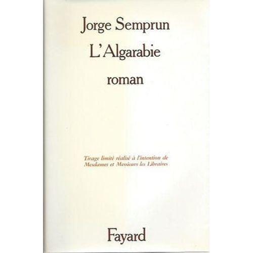 L'algarabie   de jorge semprun  Format Broch 