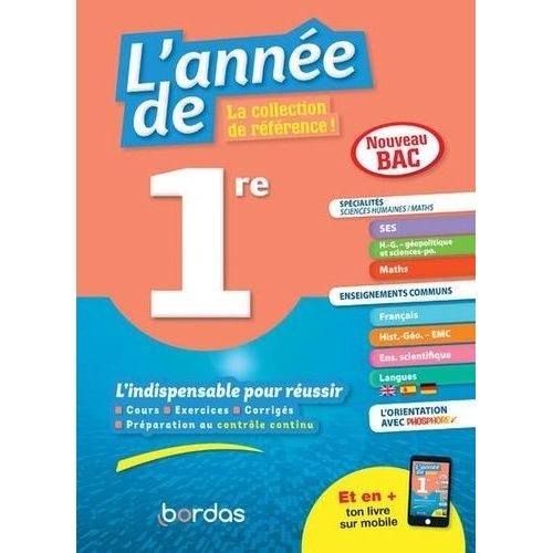L'anne De 1re - Spcialits De Sciences Humaines/Maths   de Perl Pierre-Olivier  Format Beau livre 