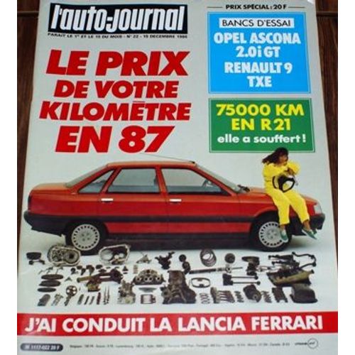 L'auto Journal 22 1986 Renault 21 Opel Ascona Lancia R9