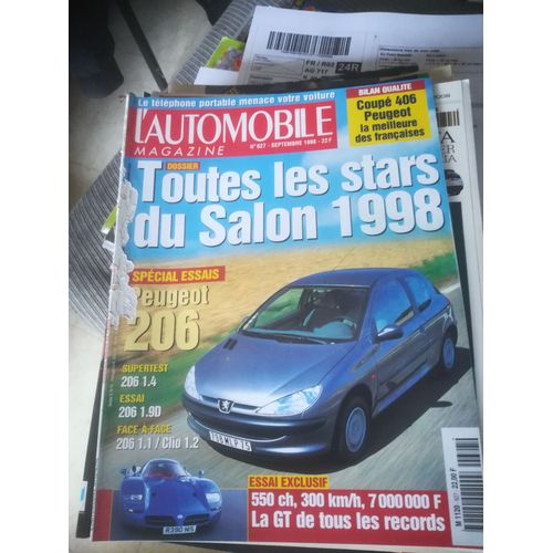 L Automobile Magazine 627 De 1998 Nissan R390 Gt1,Opel Astra 2.0 Di 16v Cd Auto,Daewoo Matiz,Peugeot 206 1.4,1.9d,1.1,Clio 1.2,Honda Accord 1.8 Es,Twingo Pack Plus,Opel Sintra 2.2 Dti 16v,Pininfarina