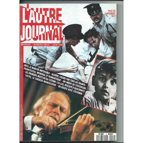 L'autre Journal 01/06/1990 Enzo Lacatuc, Juan Heredia, Raghubir Singh-Ana, Zgliad, Oliver Sacks, Csoma De Krs, Ka-Tzetnik, Robert Louis Stevenson, Mino Cinelu, Adam Henein,Jean-Franois Stevenin,Ntm