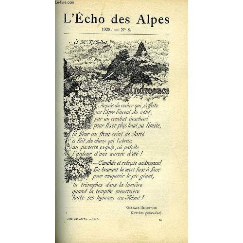 L'echo Des Alpes - Publication Des Sections Romandes Du Club Alpin Suisse N8 - Une Traversee De La Sdlenzspitze Par Le Mauvais Temps Par Oswald Thiel, Quelques Premieres Inedites Et Une ...